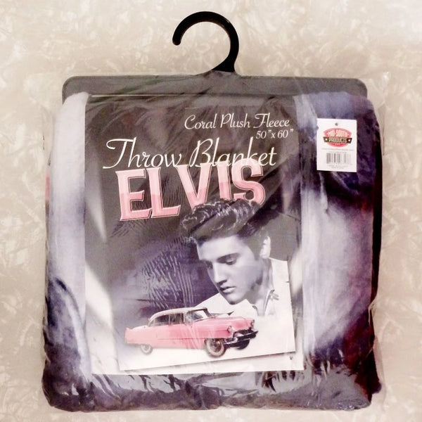 Throw Blanket Elvis Pink Caddy - Boulevard Souvenirs