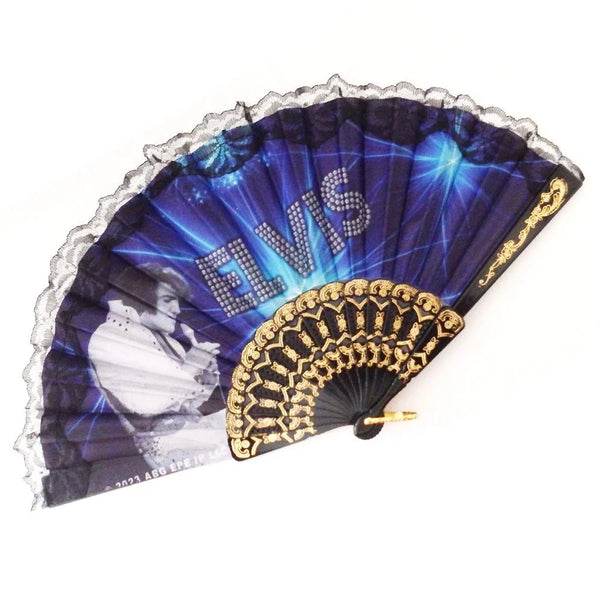 Hand Fan Elvis Blue on stage - Boulevard Souvenirs