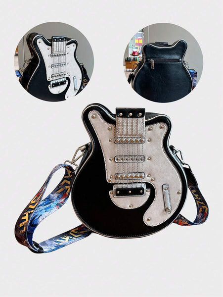 Bag Vintage Guitar-Shaped Crossbody - PU Leather