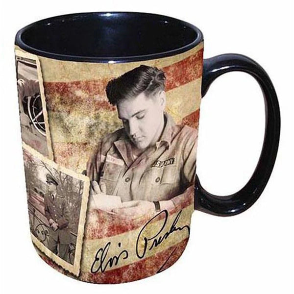 Mug Elvis Army Collage/American Flag - Boulevard Souvenirs