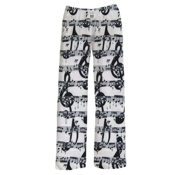 Lounge Pants Music Sheet All-Over Black and White