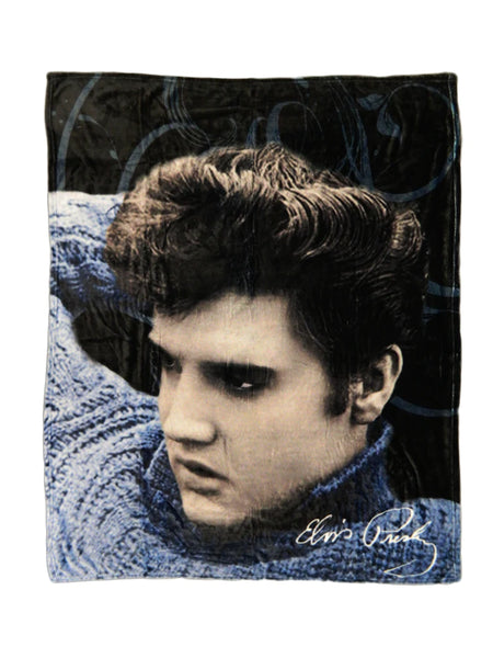 Throw Blanket Elvis Blue Sweater - Boulevard Souvenirs