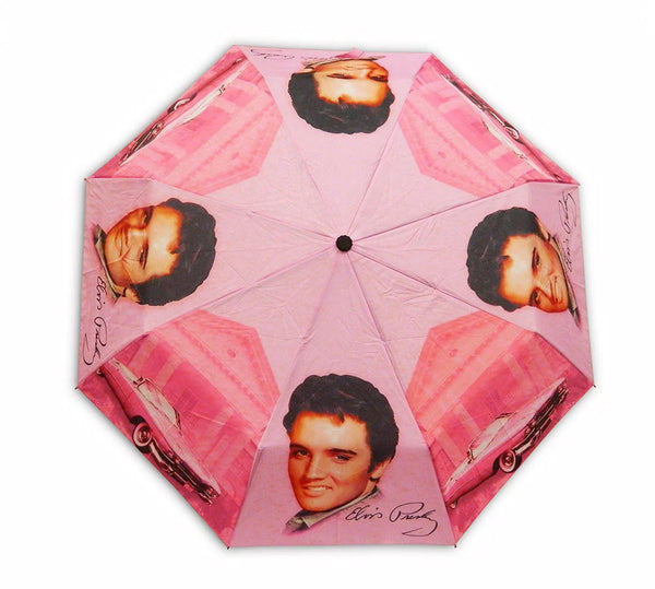 Umbrella Elvis Pink w/Guitars - Boulevard Souvenirs