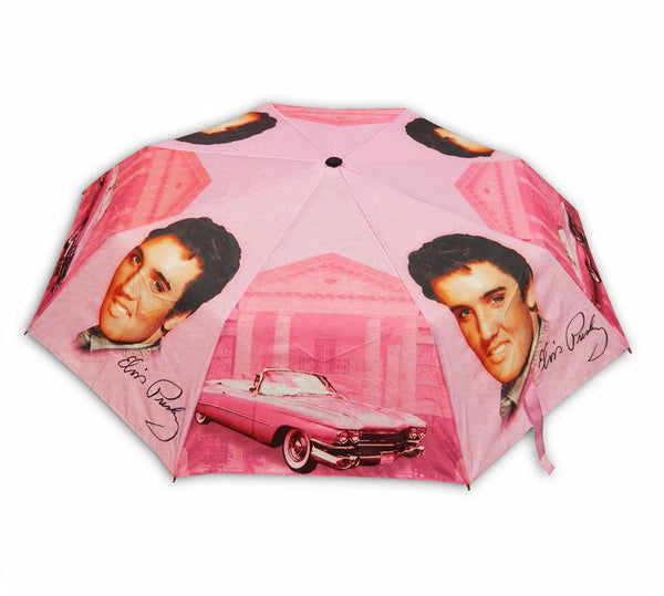Umbrella Elvis Pink w/Guitars - Boulevard Souvenirs