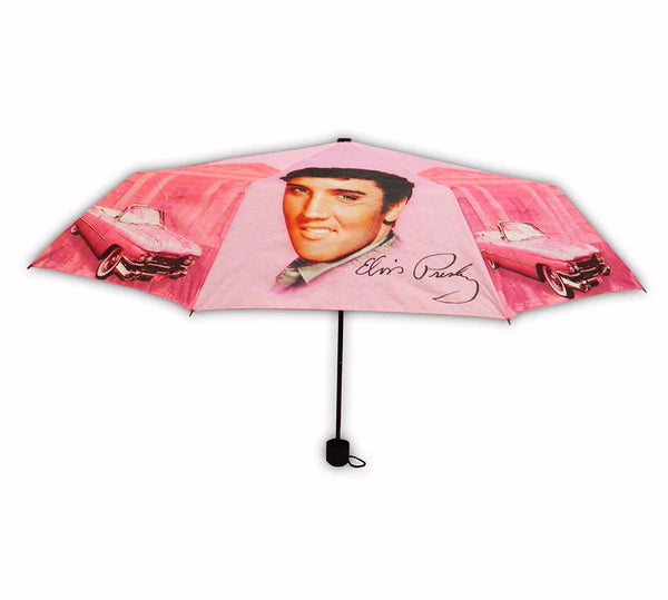 Umbrella Elvis Pink w/Guitars - Boulevard Souvenirs