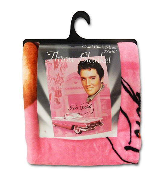 Throw Blanket Elvis Pink Guitars - Boulevard Souvenirs
