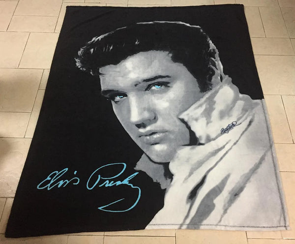 Throw Blanket Elvis "Black & White" Photo - Boulevard Souvenirs