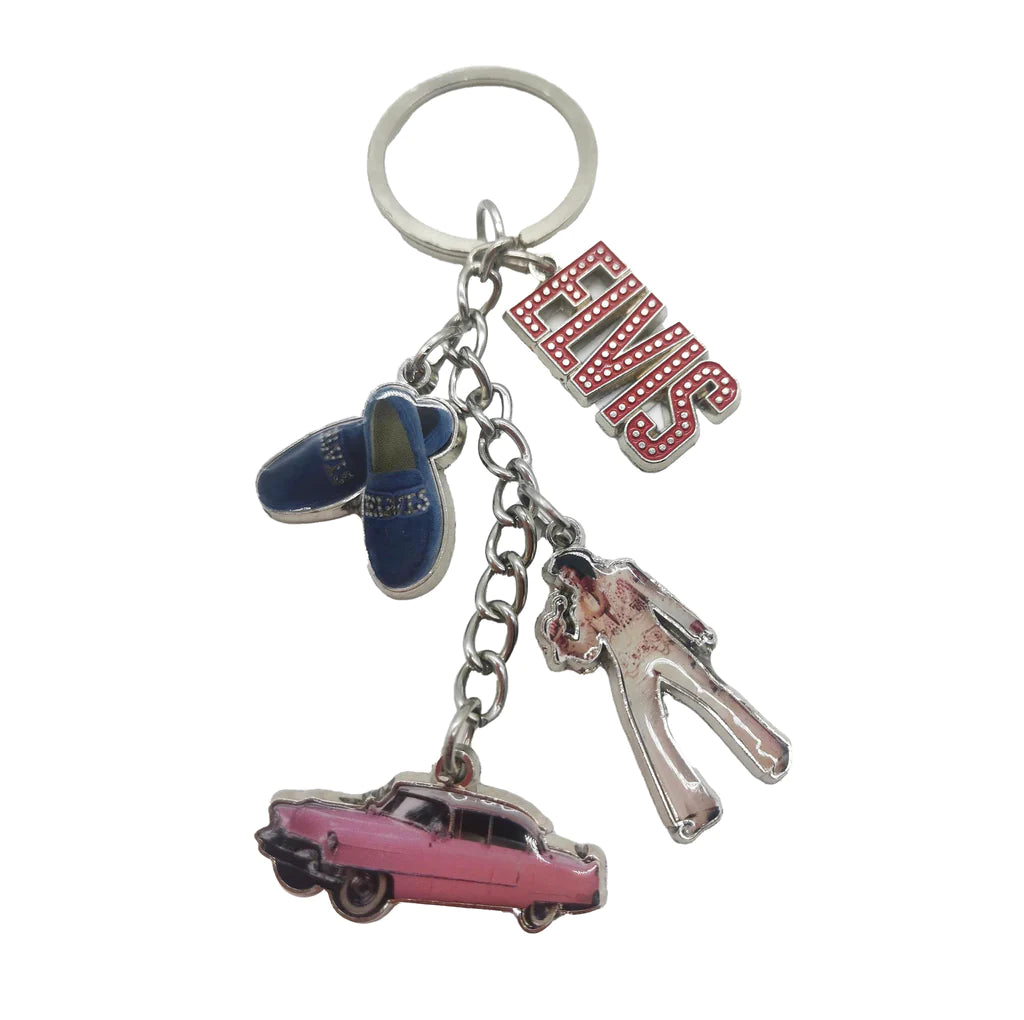 KEY CHAIN Elvis - Icons Dangle Has Elvis, Elvis Name, Blue Suede
