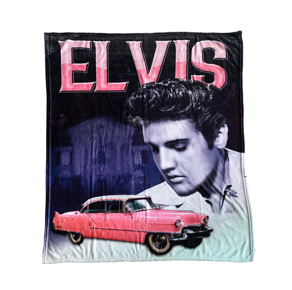 Throw Blanket Elvis Pink Caddy - Boulevard Souvenirs