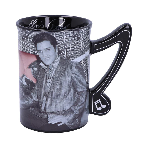 Mug Elvis In Front of Car  Music Note Handle - Boulevard Souvenirs