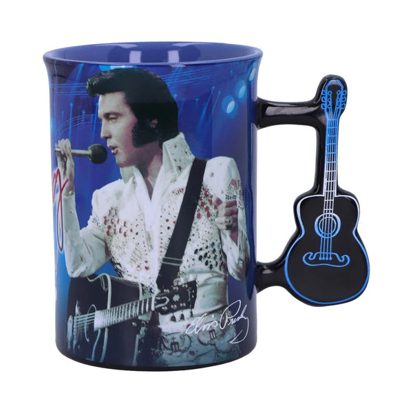 Mug Elvis  The King White Jumpsuit Guitar Handle - Boulevard Souvenirs