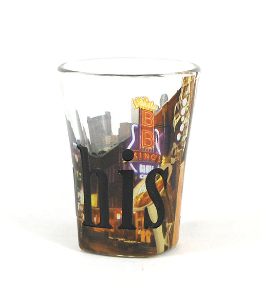 Shot Glass Memphis Color  ETCHED - Boulevard Souvenirs