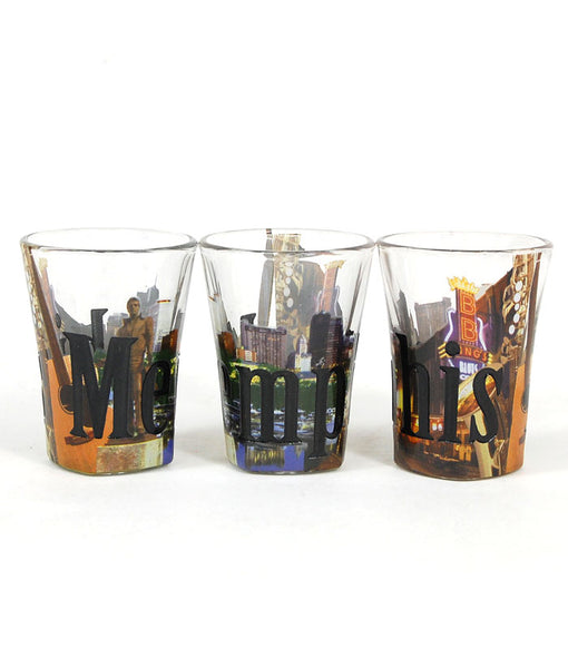Shot Glass Memphis Color  ETCHED - Boulevard Souvenirs