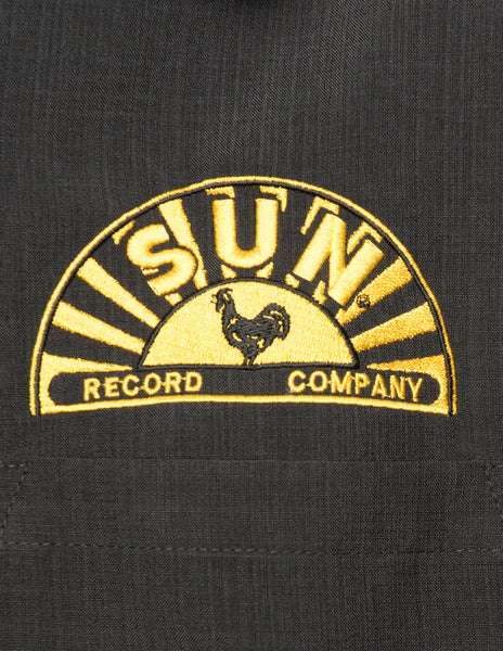 SHIRT Sun Records Music Note Bowling Shirt BUTTONS ARE SHAPED AS A GUITAR - Boulevard Souvenirs