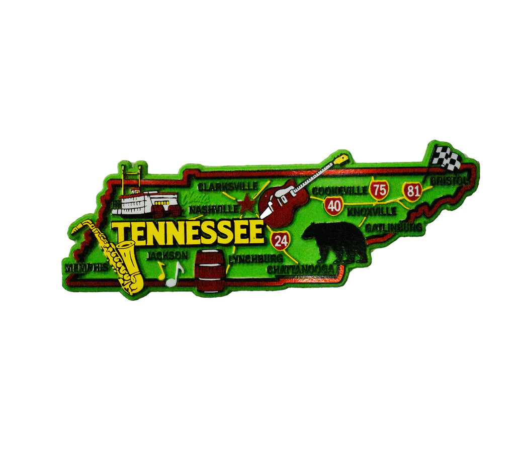 Tennessee – Map Outline, Printable State, Shape, Stencil  Tennessee State Map Shape Business Card Holder display picture 1