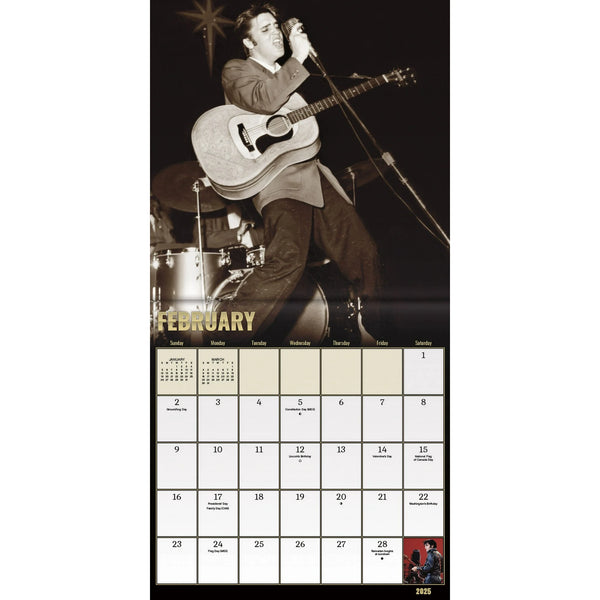 Mini Wall Calendar 2025 Elvis Presley