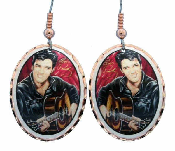 Earrings Elvis Black Leather - Boulevard Souvenirs