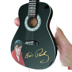 Guitar Elvis Presley Gold Signature Black Acoustic Mini Guitar