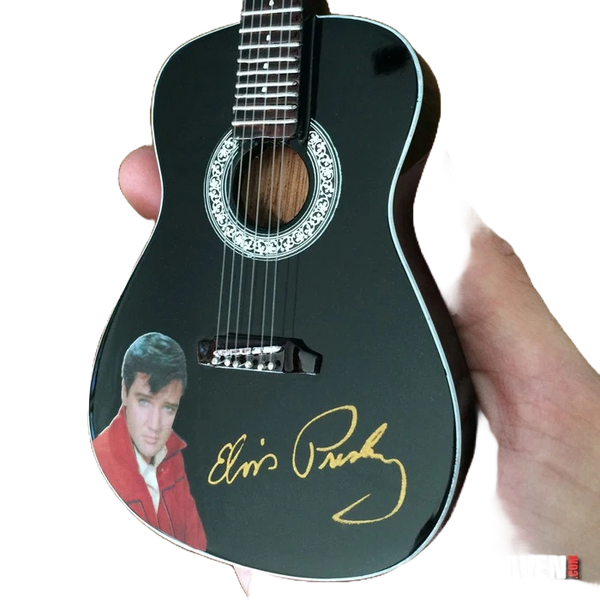 Guitar Elvis Presley Gold Signature Black Acoustic Mini Guitar