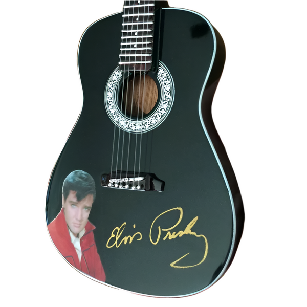 Guitar Elvis Presley Gold Signature Black Acoustic Mini Guitar