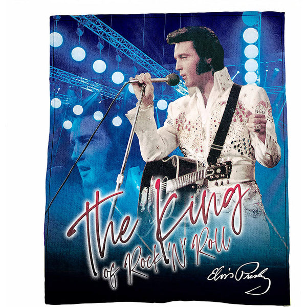 Throw Blanket Elvis The King Blue - Boulevard Souvenirs