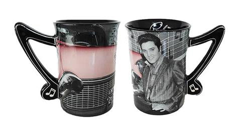 Mug Elvis In Front of Car  Music Note Handle - Boulevard Souvenirs