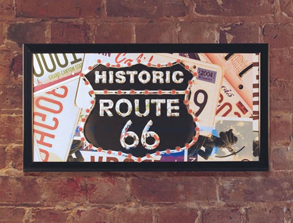 Sign Historic Route 66 Framed LED Sign - Boulevard Souvenirs