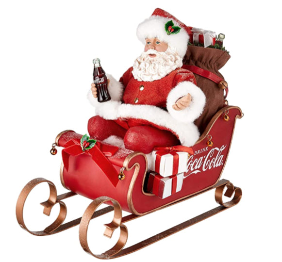 Figurine Santa In Sleigh Coca-Cola Table Kurt Adler's - Boulevard Souvenirs