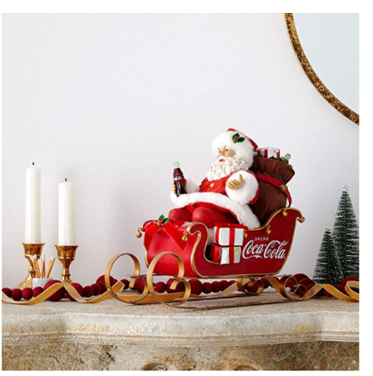 Figurine Santa In Sleigh Coca-Cola Table Kurt Adler's - Boulevard Souvenirs