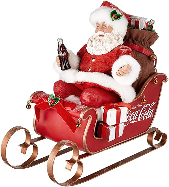 Figurine Santa In Sleigh Coca-Cola Table Kurt Adler's - Boulevard Souvenirs
