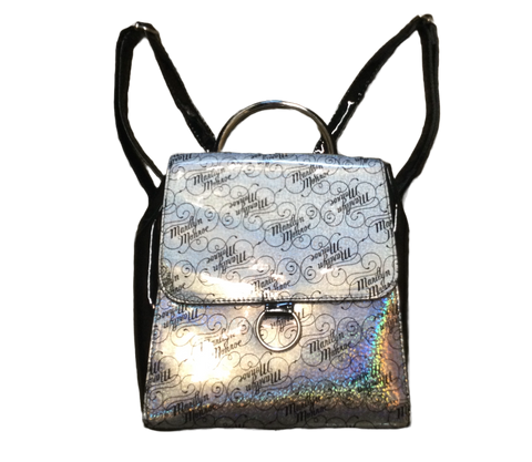 Purse/Backpack Marilyn Monroe Silver with Signature repeat
