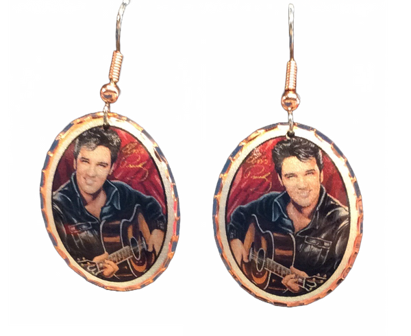 Earrings Elvis Black Leather - Boulevard Souvenirs