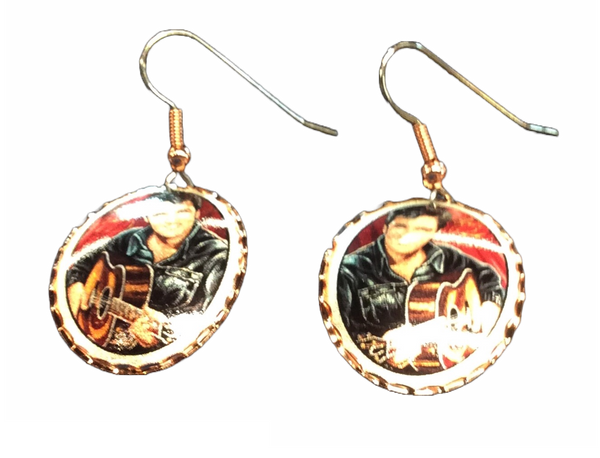 Earrings Elvis Black Leather - Boulevard Souvenirs
