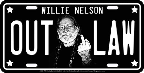 License Plate Willie Nelson - Middle Finger