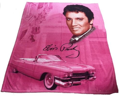 Throw Blanket Elvis Pink Guitars - Boulevard Souvenirs