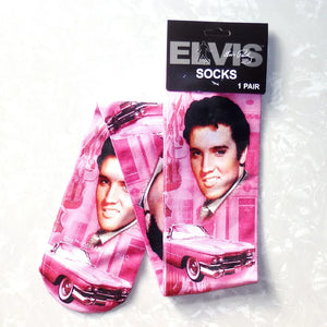 Socks Elvis Pink w/ Guitars