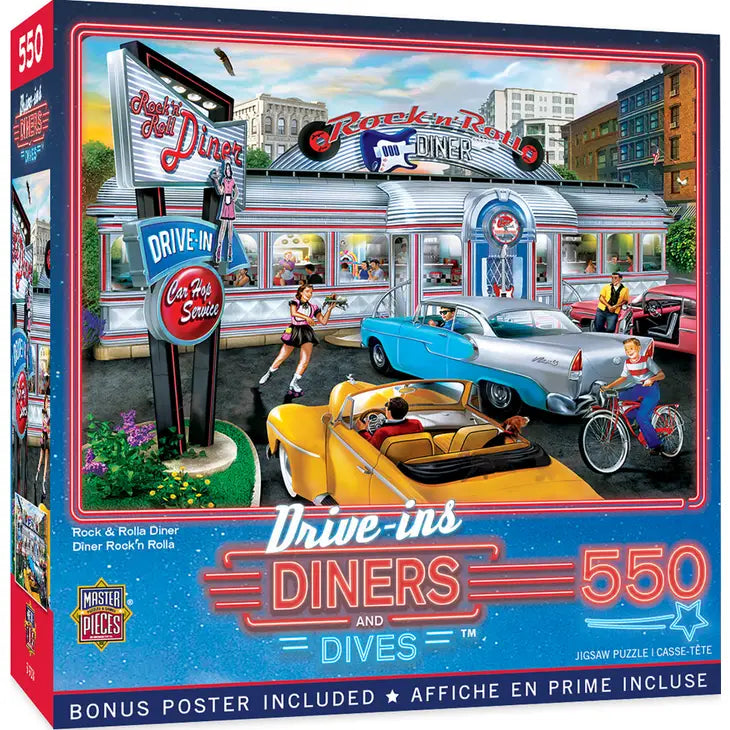 Puzzle Drive-Ins, Diners & Dives - Rock & Rolla 550pc Jigsaw