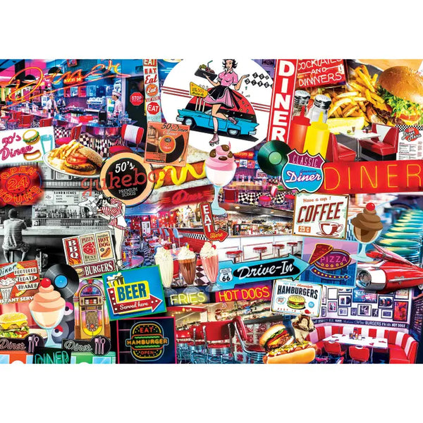 Puzzle Flashbacks - Quick Stop Diner 1000 Piece Jigsaw