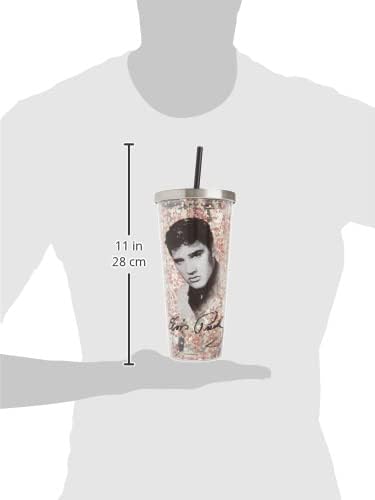 Cup with Straw Glitter Elvis