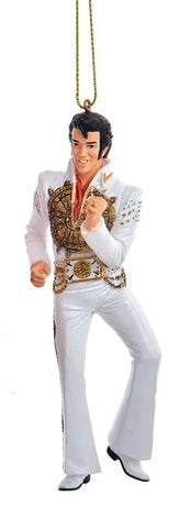 Ornament Elvis in White Indian Jumpsuit