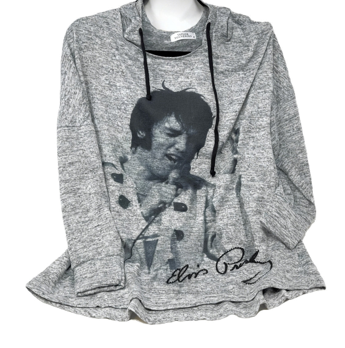 HOODED SWEATER ELVIS SINGING GRAY