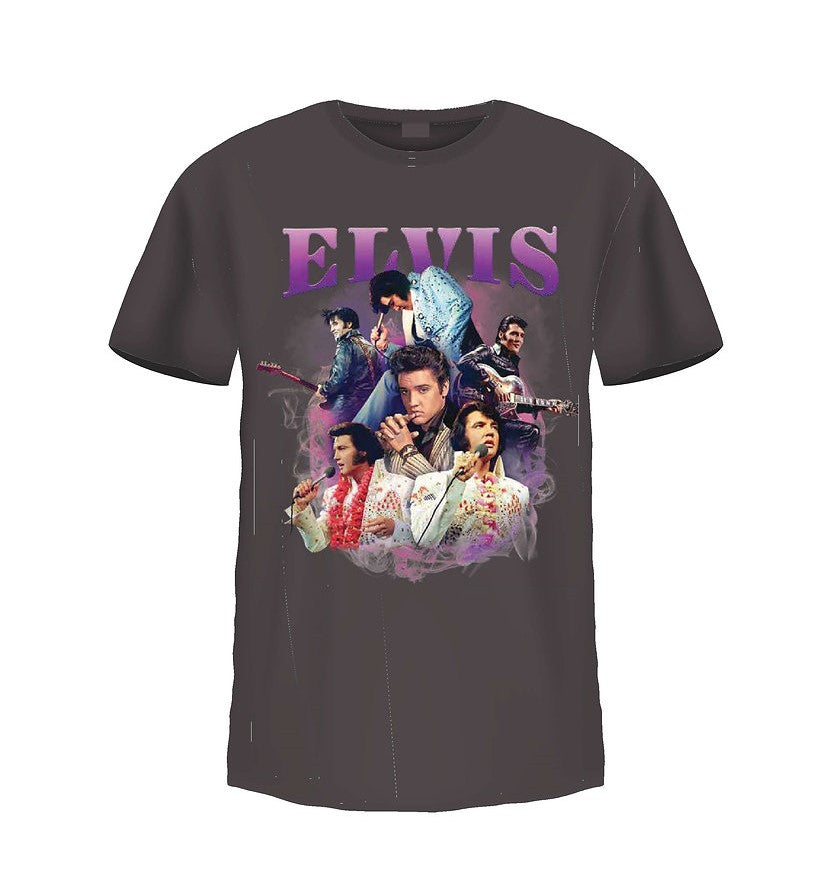 T-Shirt Elvis Presley Purple Collage