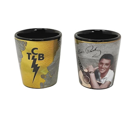 Shot Glass ELVIS/TCB GOLD METALLIC