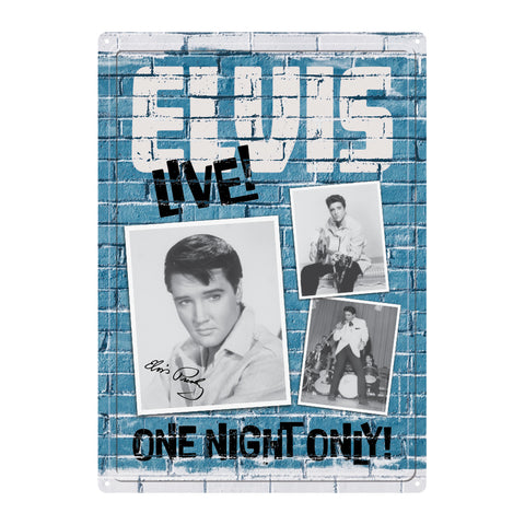 SIGN-ELVIS PRESLEY 12"X17"-LIVE! ONE NIGHT ONLY!