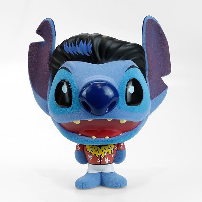 Lilo and Stitch Blue Hawaiian Elvis Stitch Flocked 4” Bhunny Stylized PVC Figure