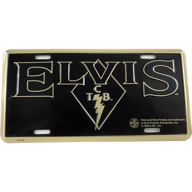 License Plate Gold ELVIS/TCB