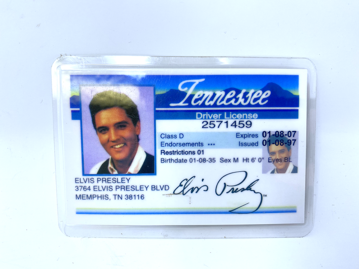Driver License Elvis Presley Blue Boulevard Souvenirs