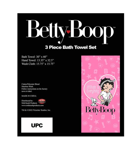 Bath Towel Betty Boop Attitude Set 3/PC