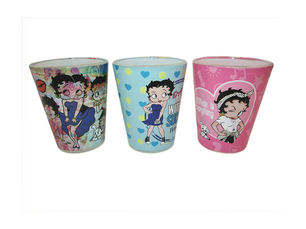 Shot Glasses BETTY BOOP   Colorful 3 styles to choose from - Boulevard Souvenirs
