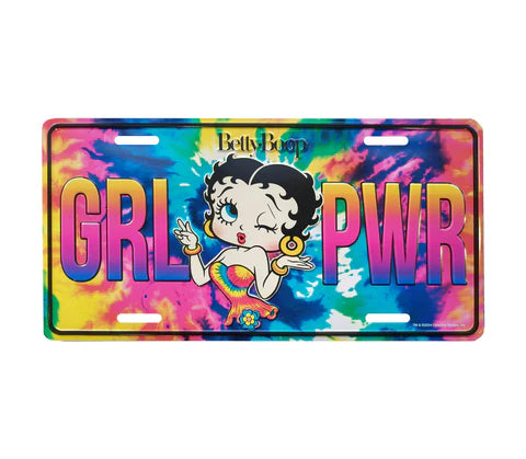 License Plate Betty Boop - Tie dye